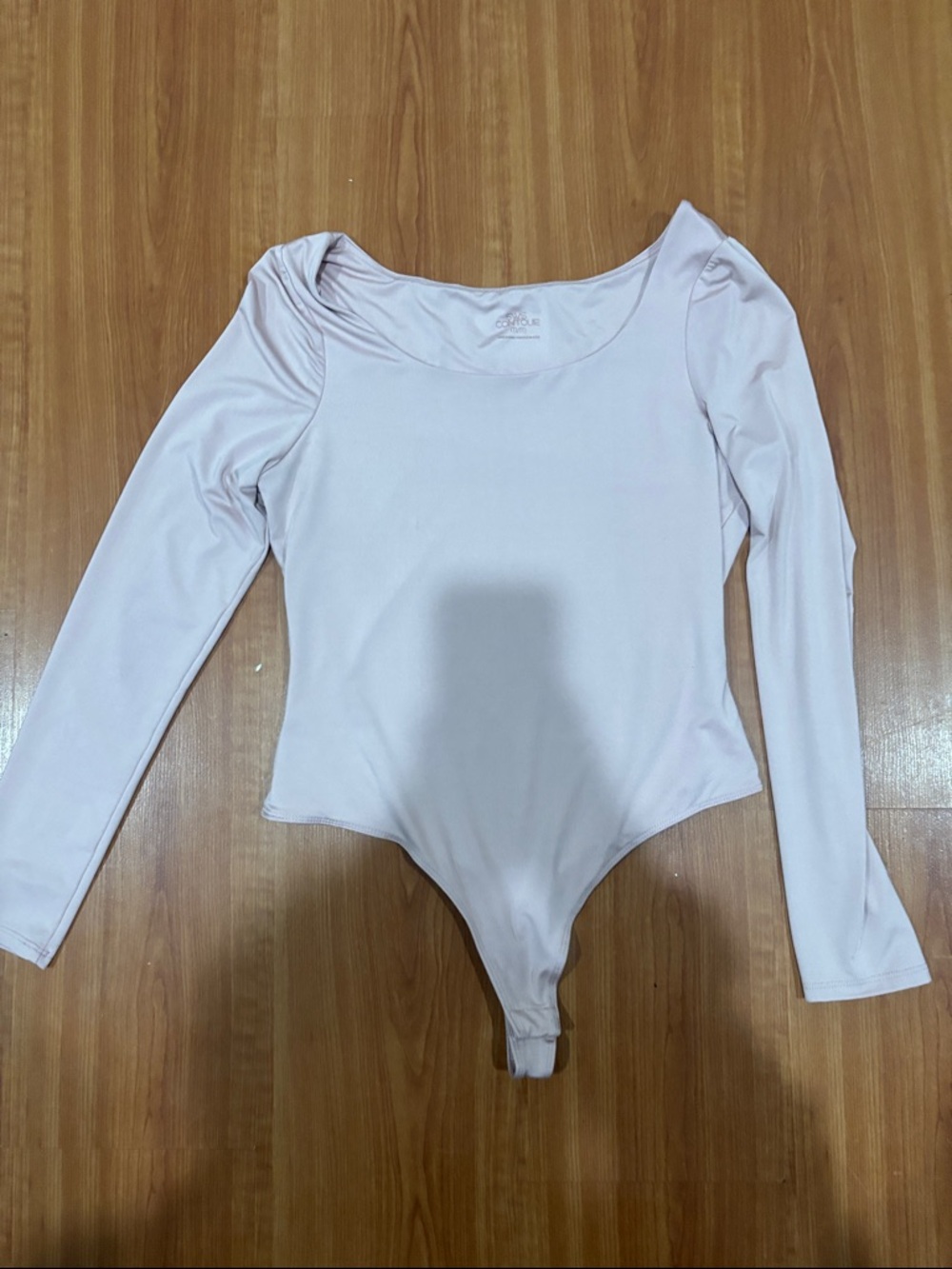 Light Pink Long Sleeve Scoop Neck Bodysuit